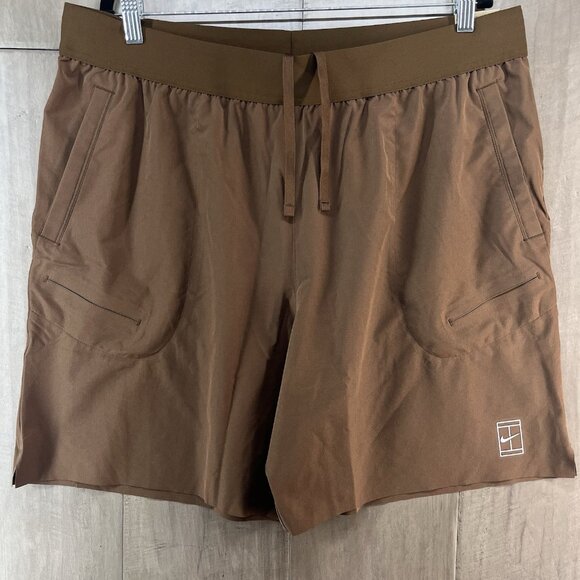 Nike Court Dri-FIT Advantage 8" Tennis Pickleball Shorts Brown XL FZ9322-259 - Picture 1 of 7